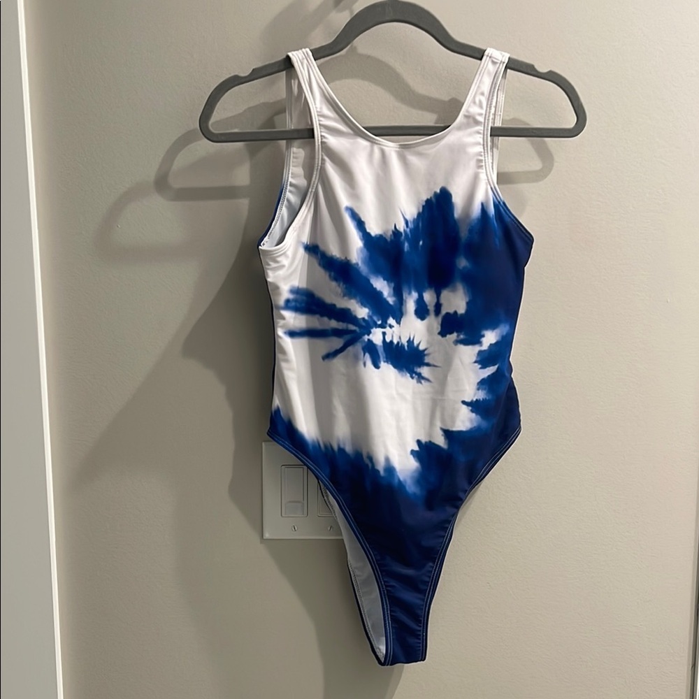 SHEIN Blue Tie-Dye Women Swimsuit size L